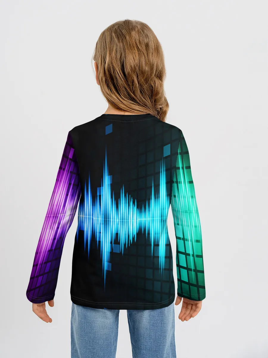 Детский лонгслив / neon music