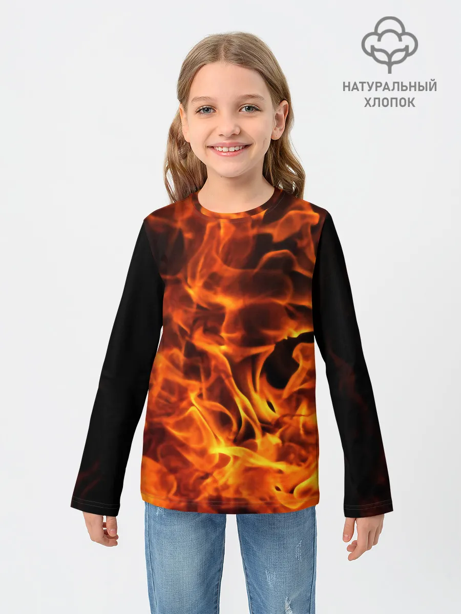 Детский лонгслив / огонь