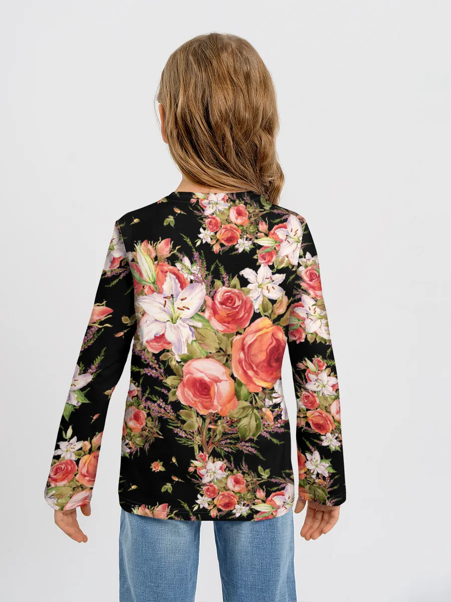 Детский лонгслив / Лилии и розы