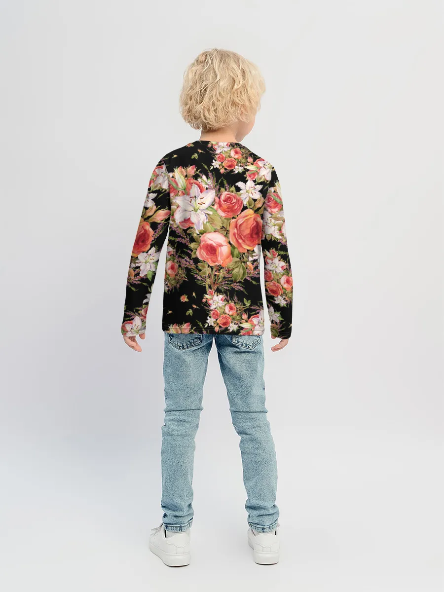 Детский лонгслив / Лилии и розы