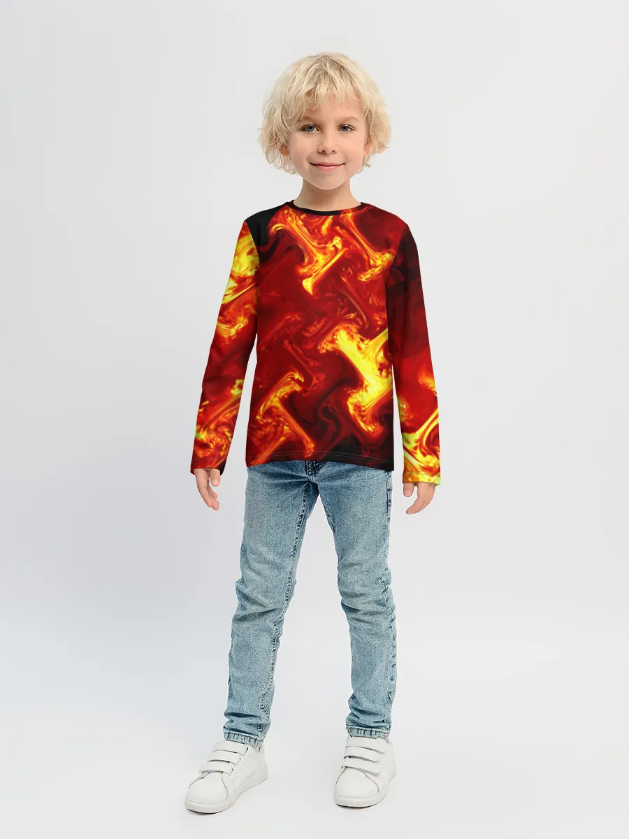Детский лонгслив / Огненная лава