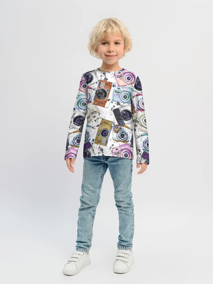 Детский лонгслив / Старинные фотоаппараты