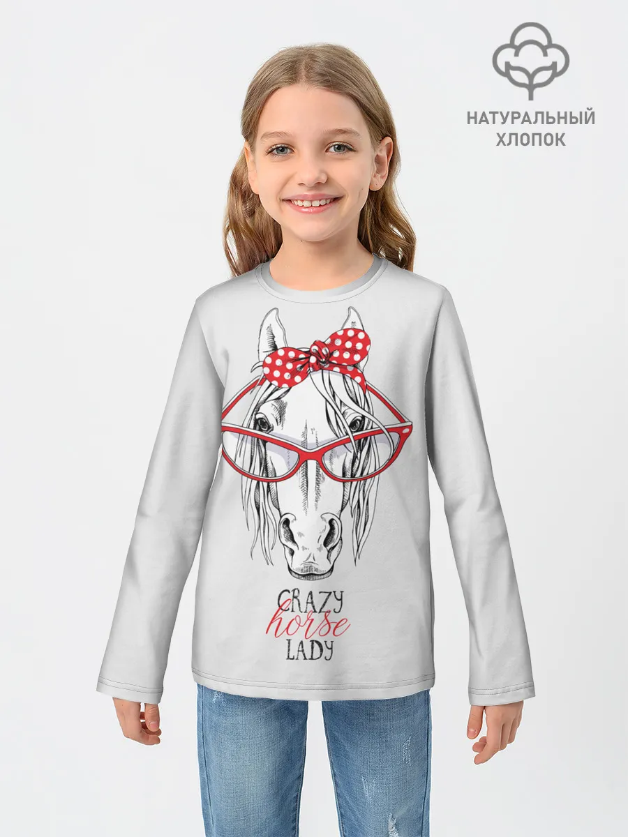 Детский лонгслив / Crazy horse lady