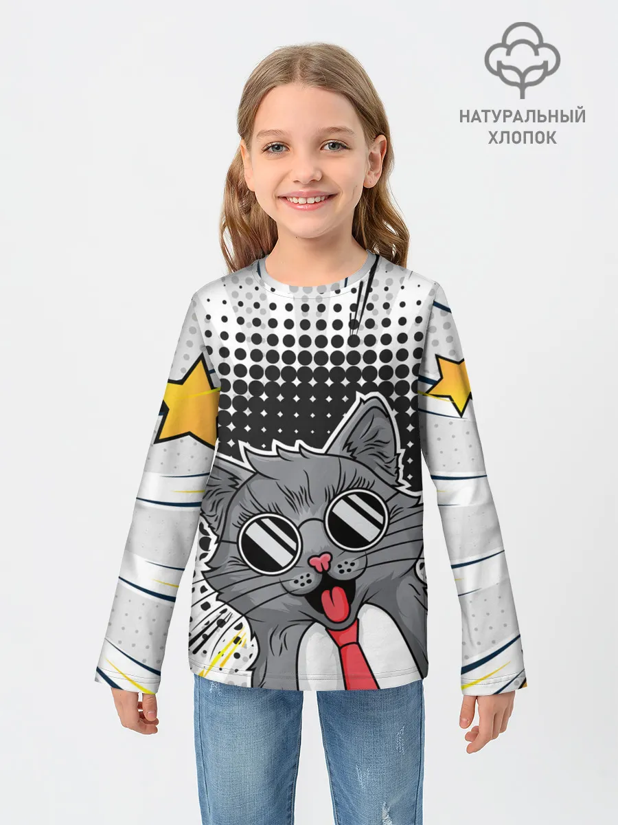Детский лонгслив / Кот