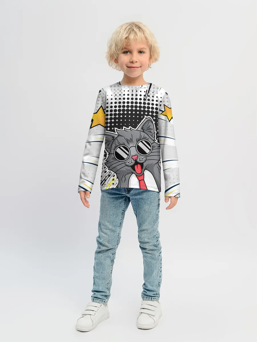 Детский лонгслив / Кот