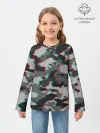 Детский лонгслив / Серый камуфляж