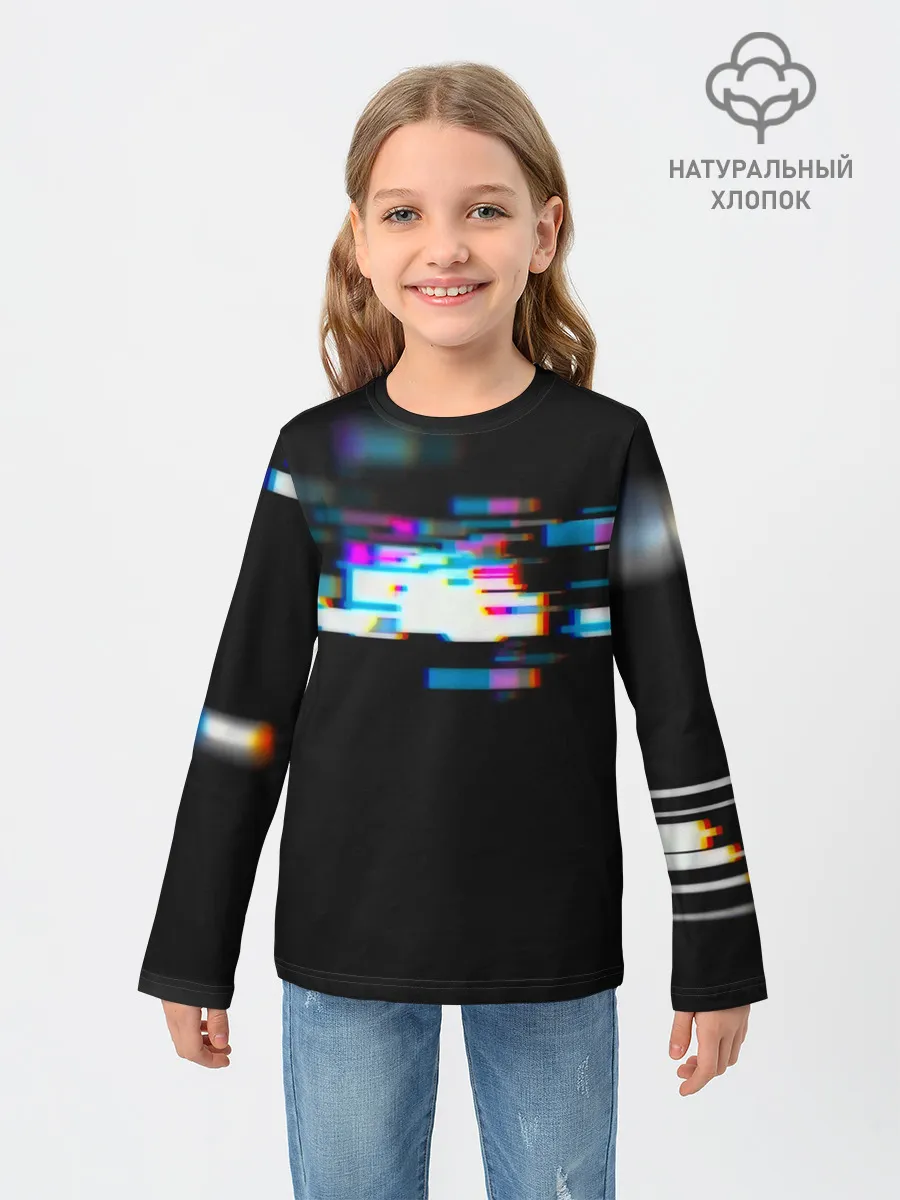 Детский лонгслив / Глитч
