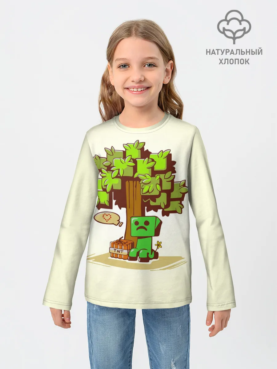 Детский лонгслив / Майнкрафт, Крипер