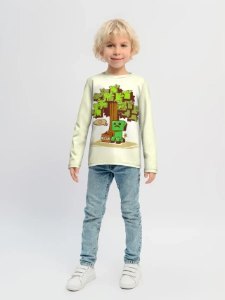 Детский лонгслив / Майнкрафт, Крипер