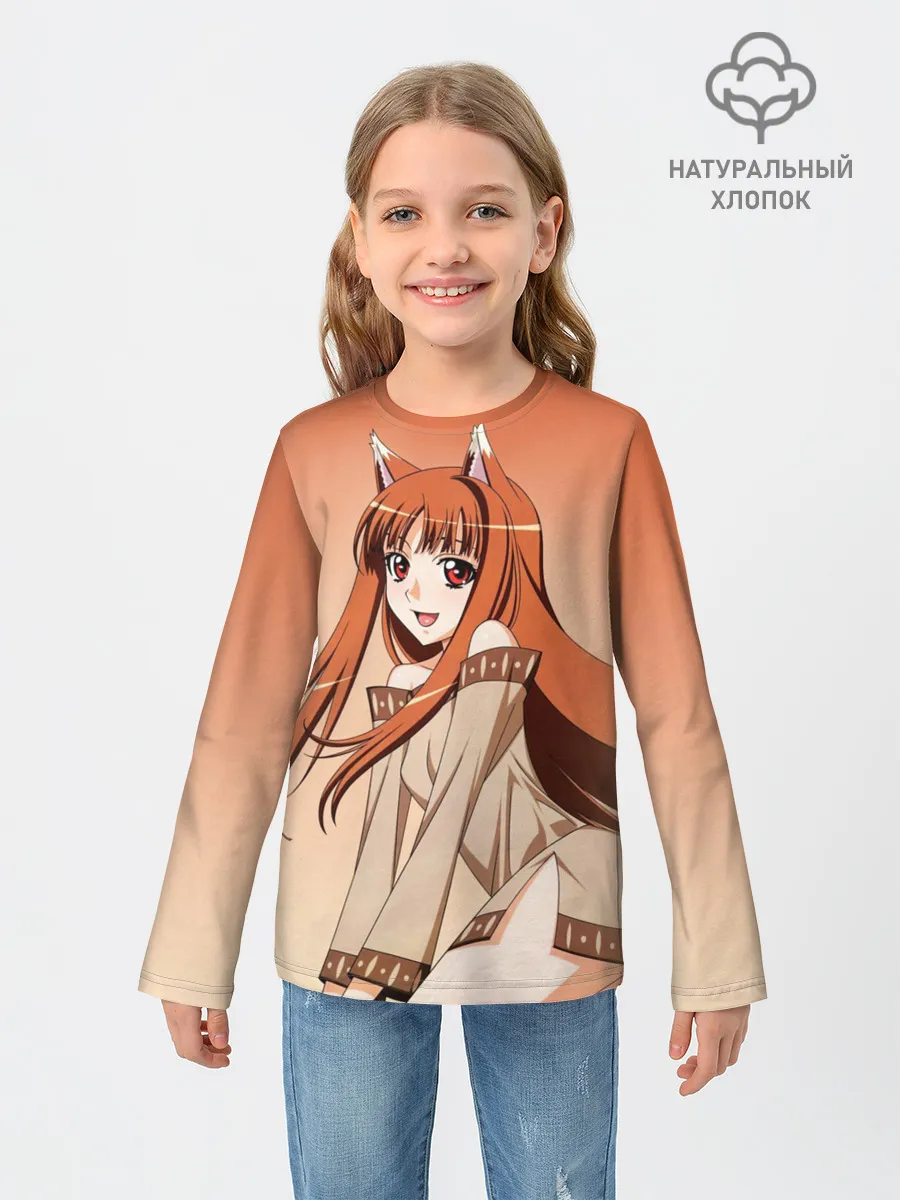 Детский лонгслив / Милая аниме девочка-оборотень