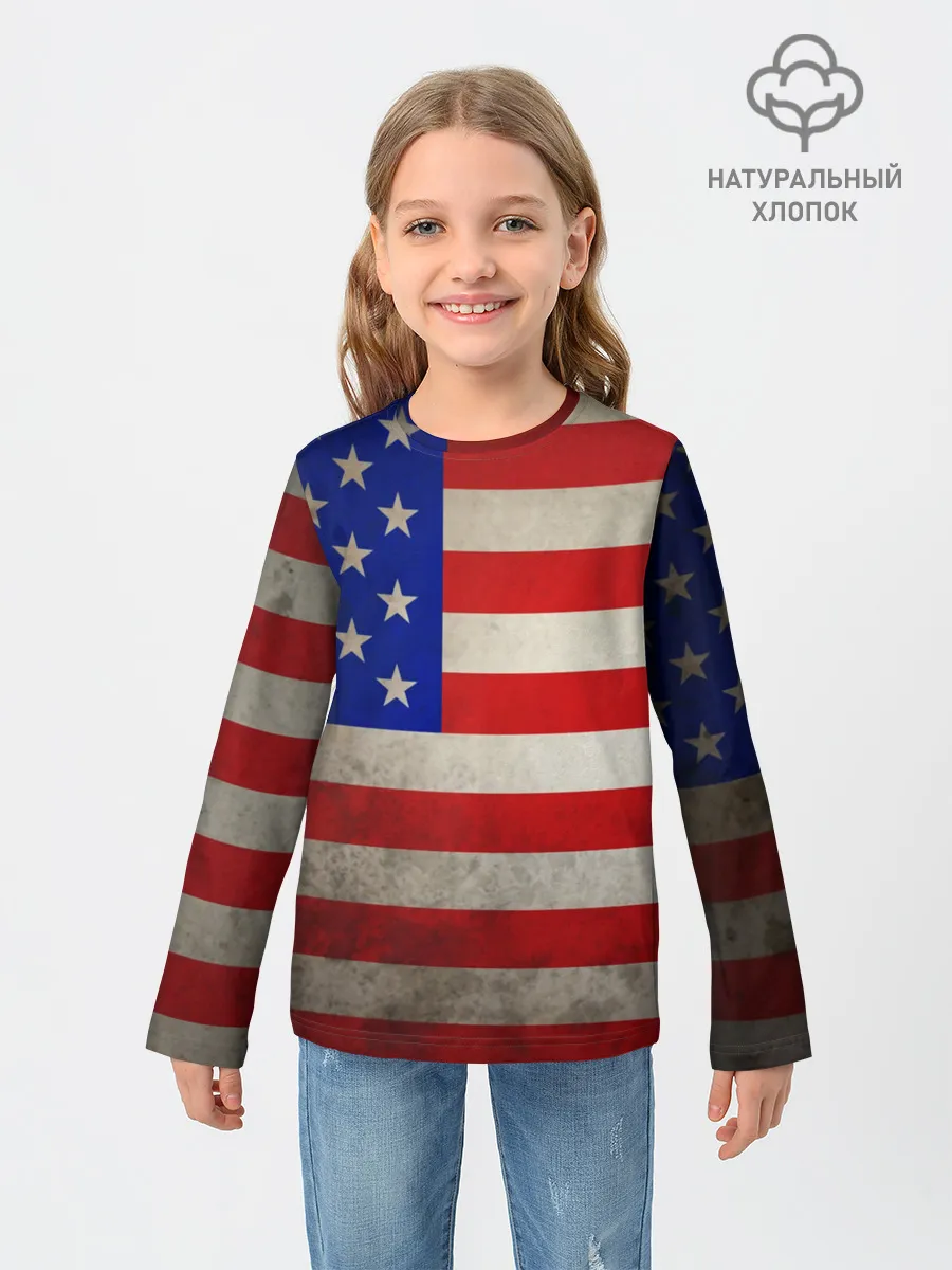 Детский лонгслив / Американский флаг