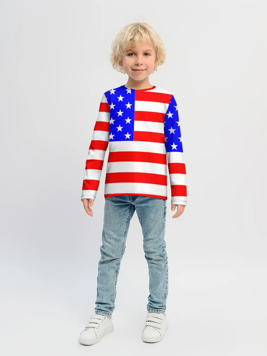 Детский лонгслив / АМЕРИКАНСКИЙ ФЛАГ