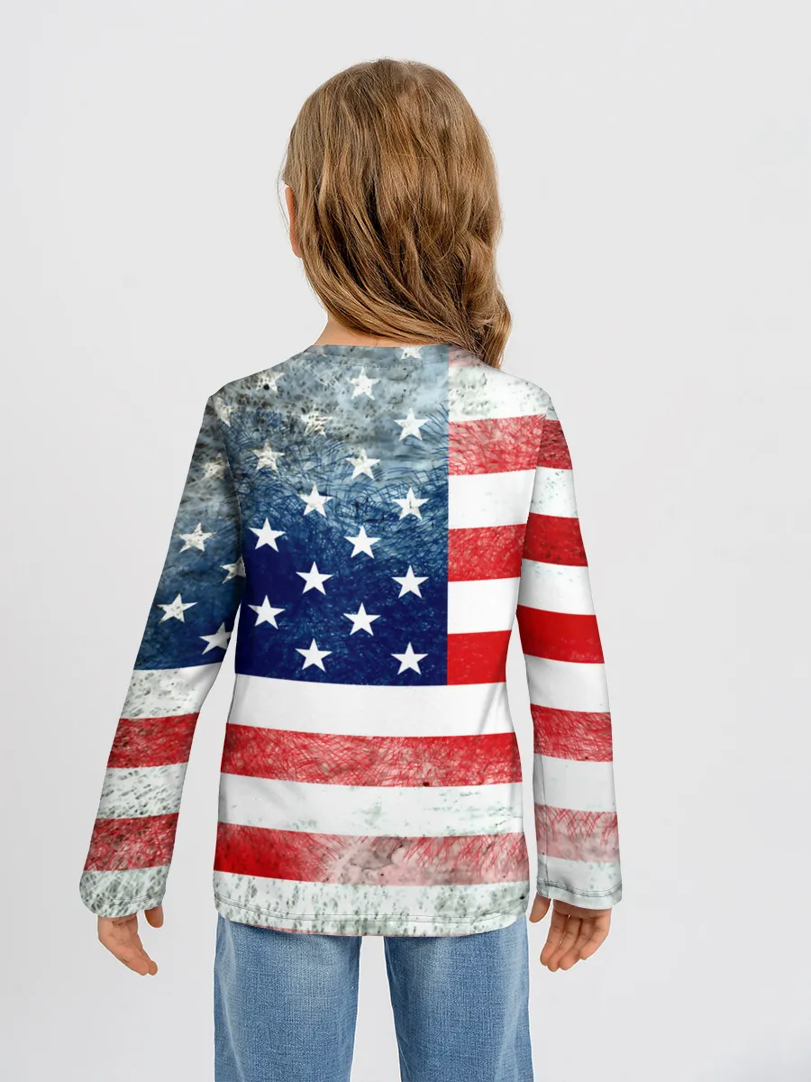 Детский лонгслив / Америка Флаг