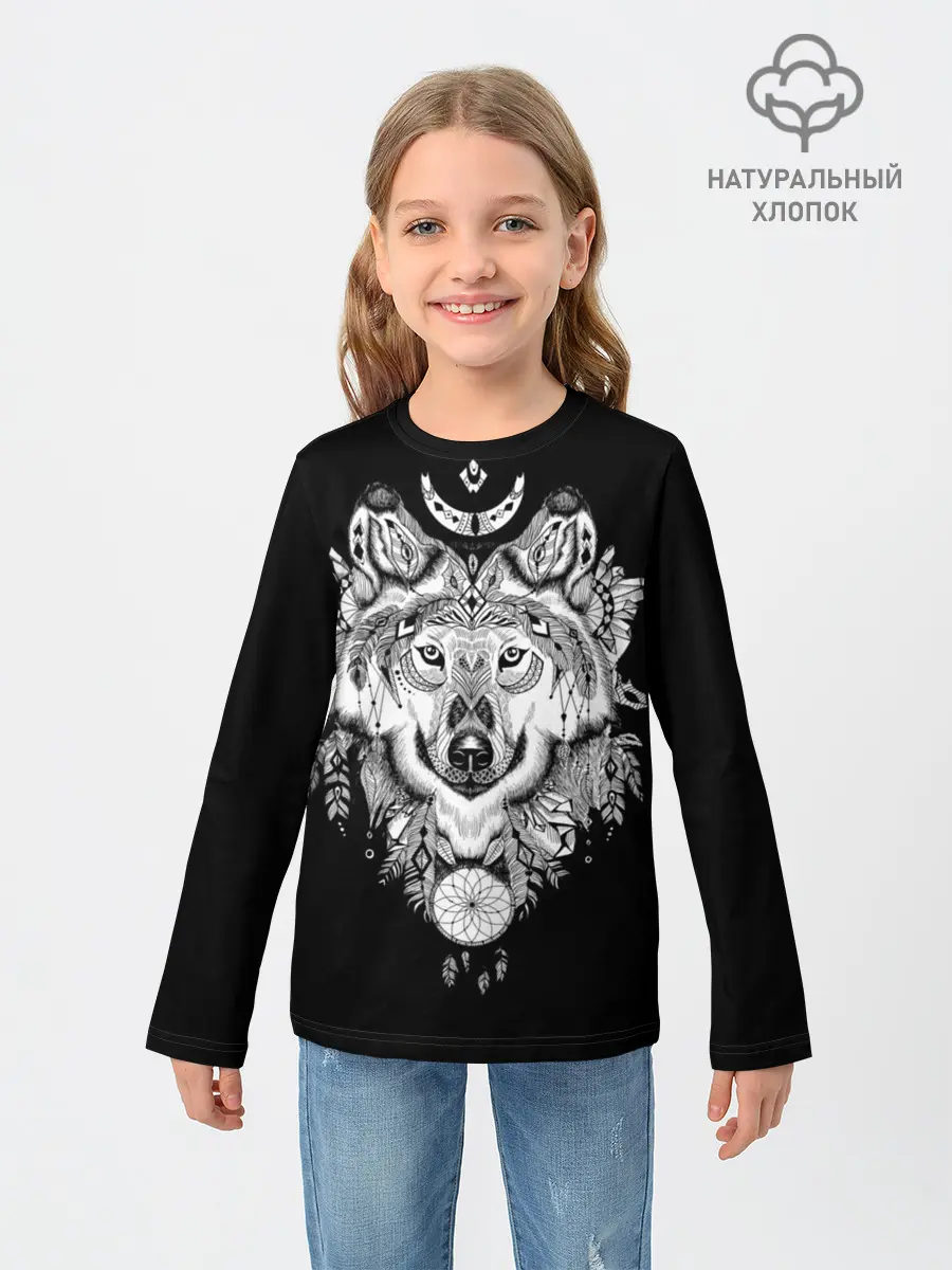Детский лонгслив / Ацтекский волк