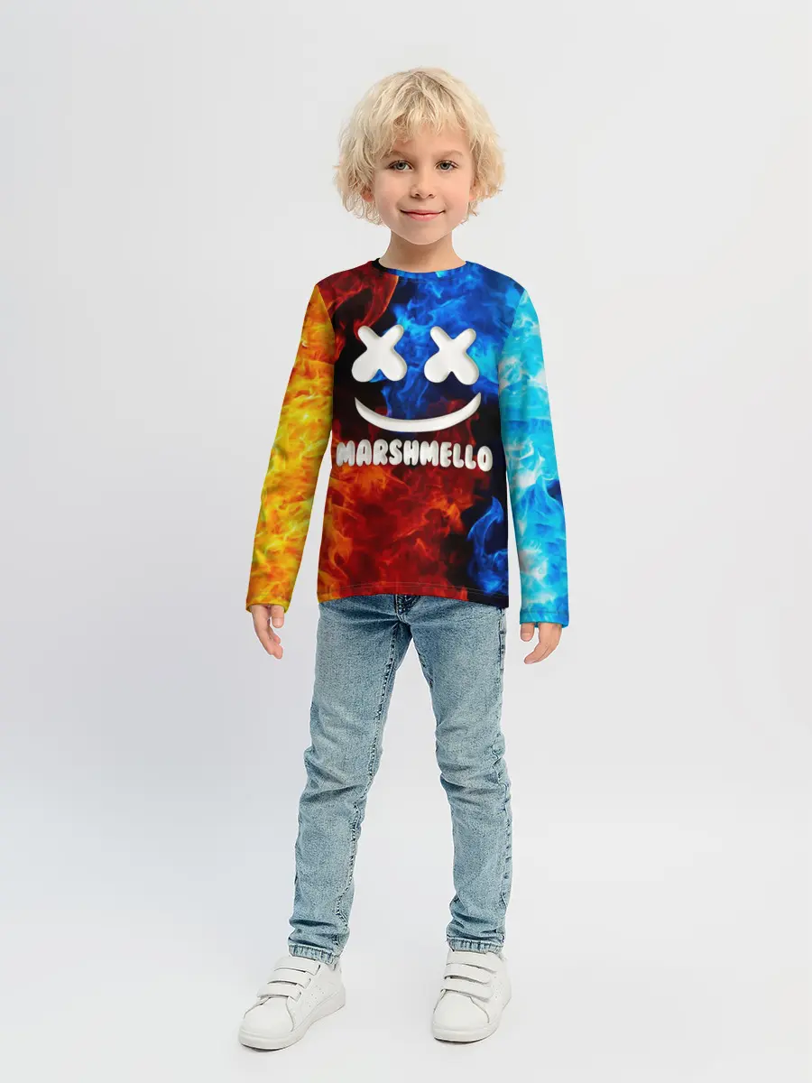 Детский лонгслив / Marshmello Fire