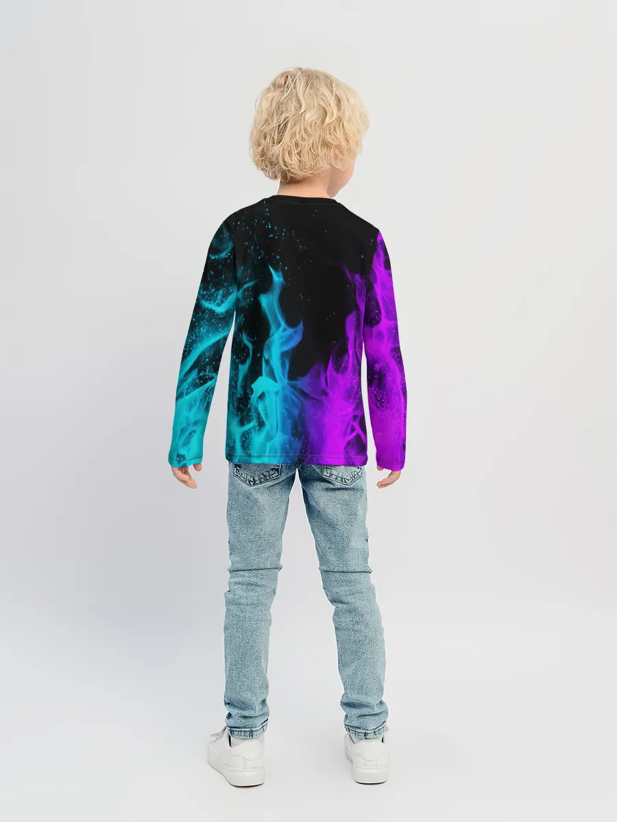 Детский лонгслив / ПЛАМЯ | НЕОНОВЫЙ ОГОНЬ