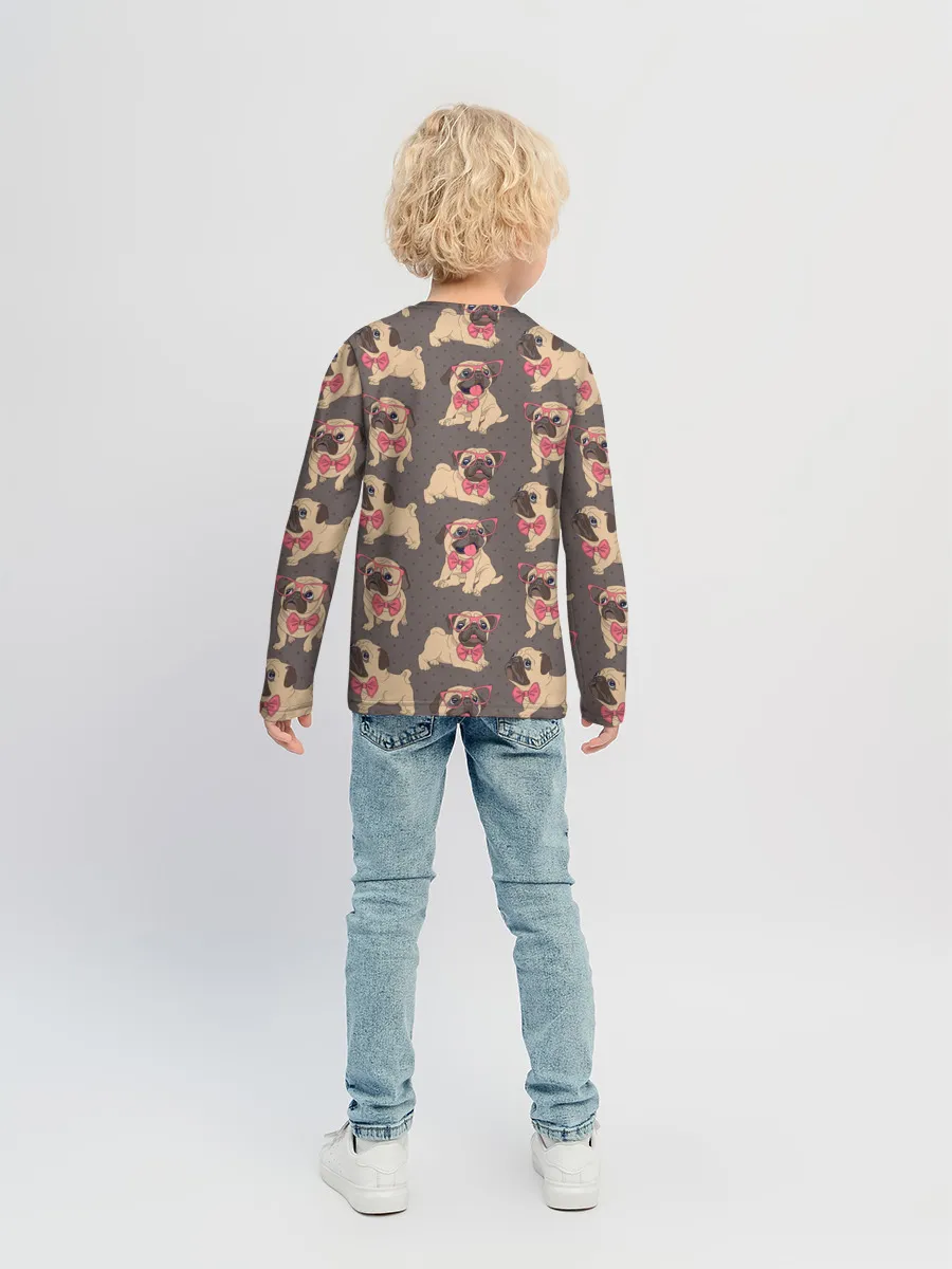 Детский лонгслив / Мопсы