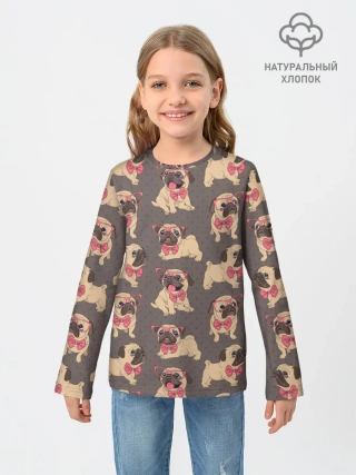 Детский лонгслив / Мопсы