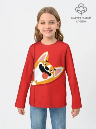 Детский лонгслив / Вельш Корги Пемброк