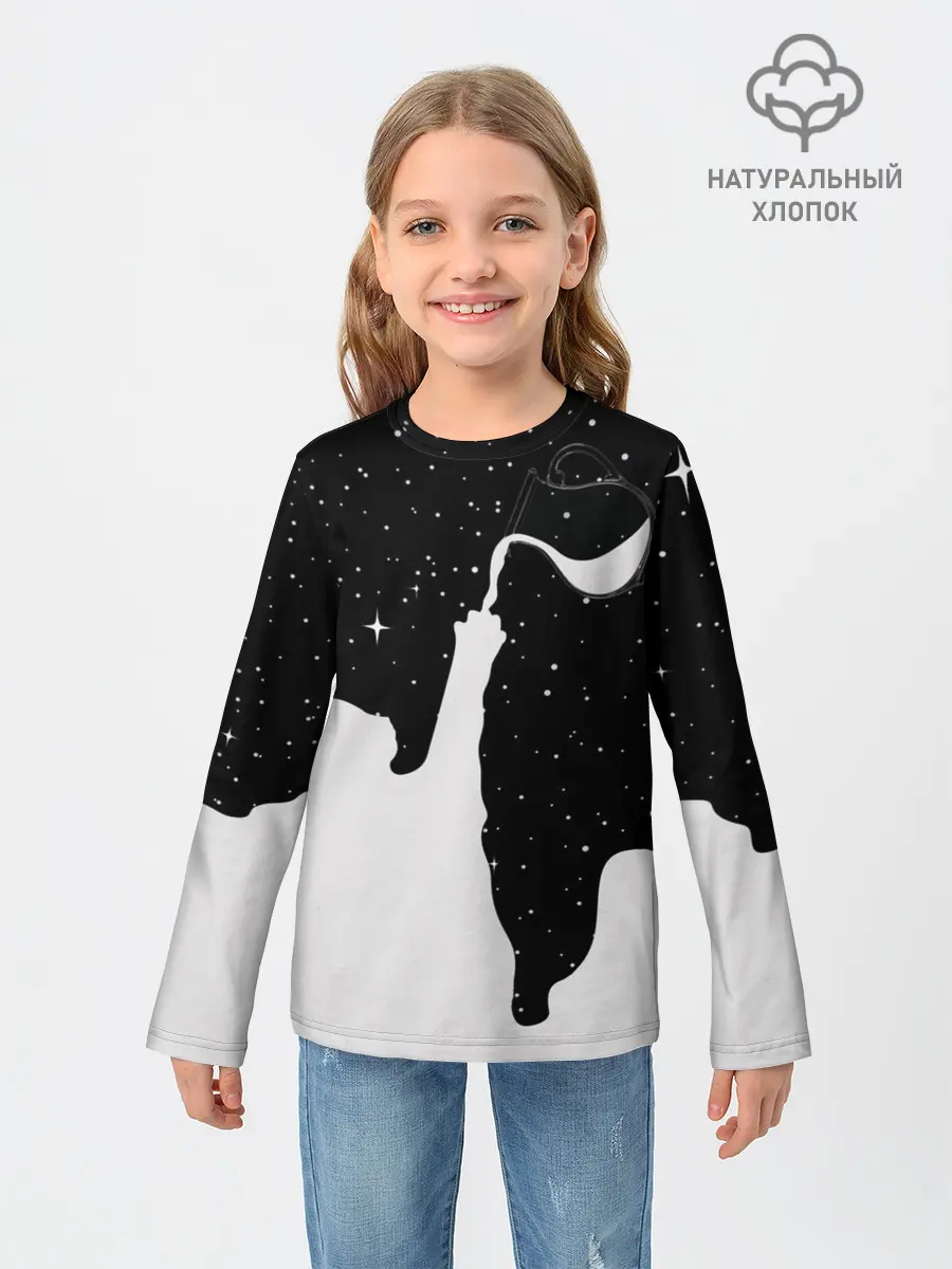 Детский лонгслив / Космический Кот