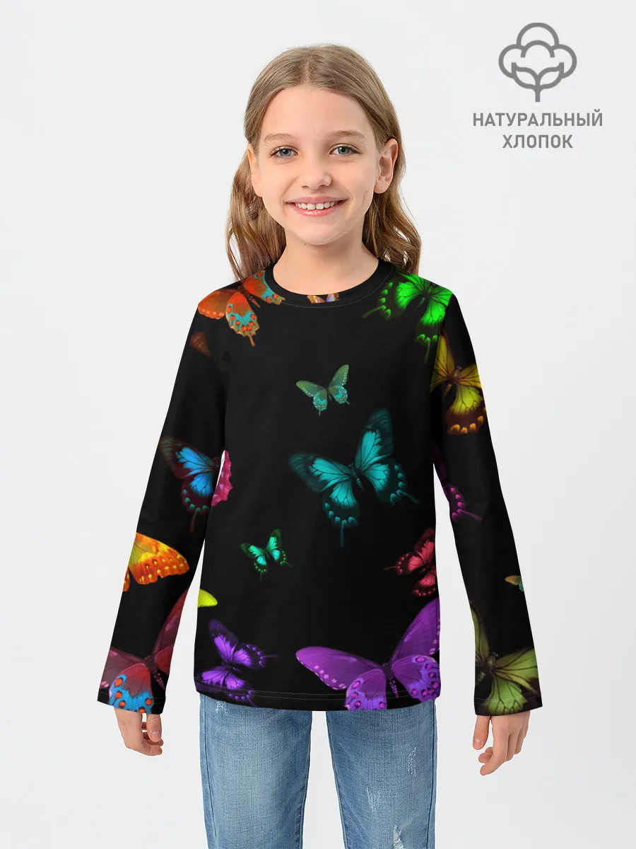 Детский лонгслив / Ночные Бабочки