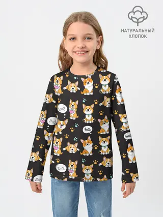 Детский лонгслив / Милые пёсики