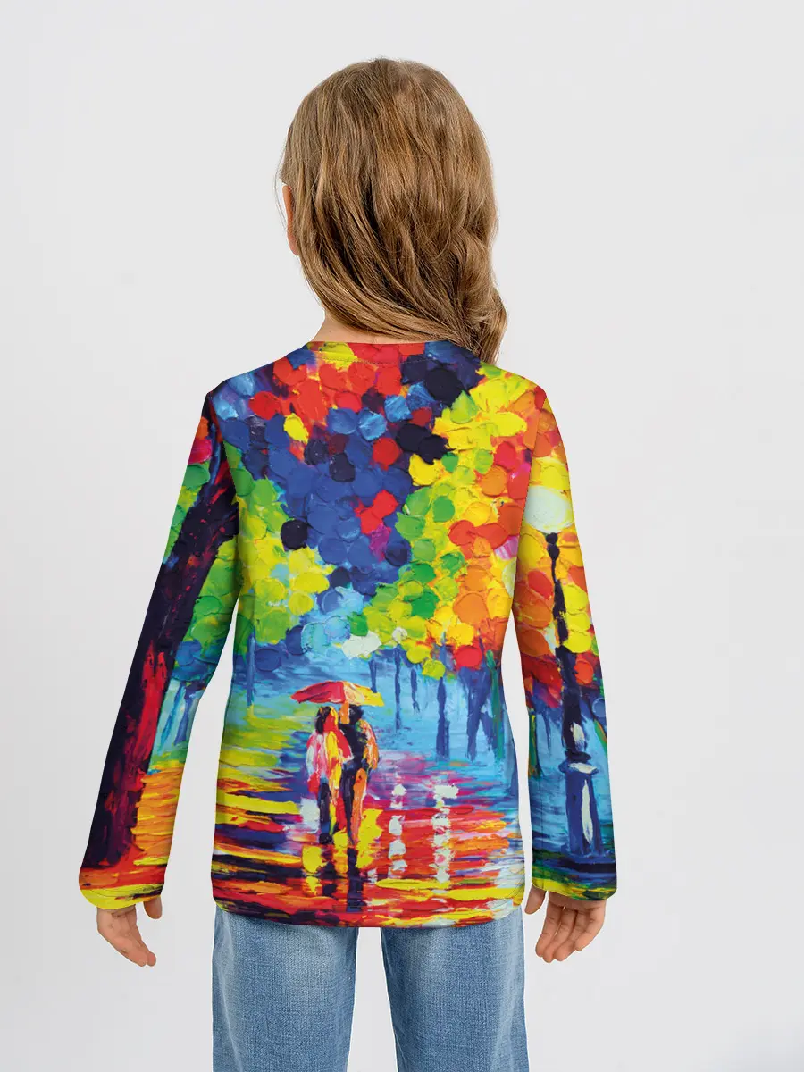 Детский лонгслив / Осенний бульвар