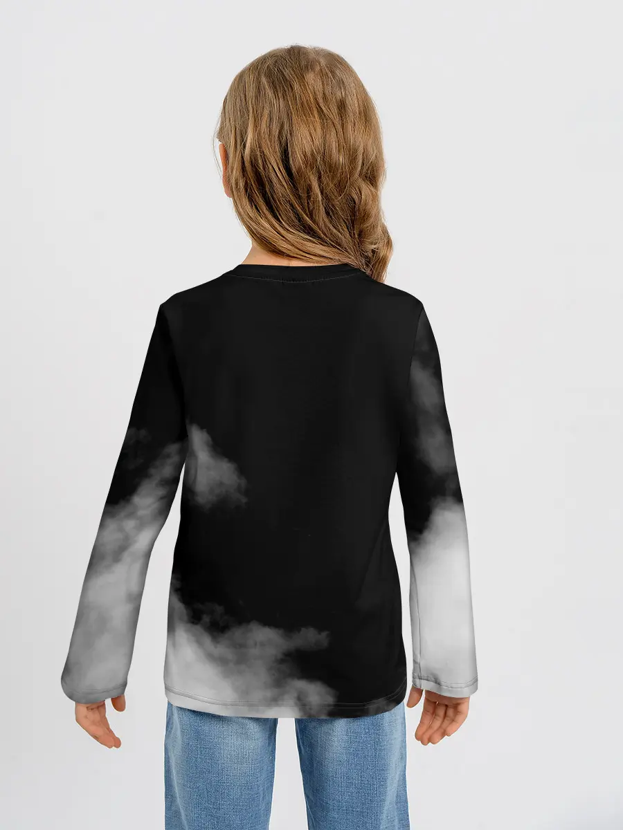 Детский лонгслив / Логотип Черного Клевера в дымке