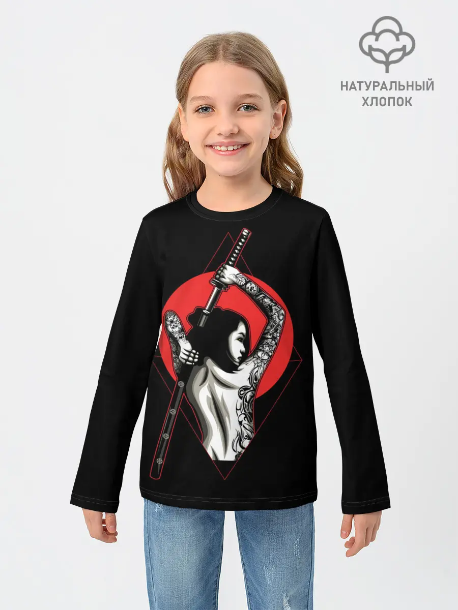 Детский лонгслив / Девушка с мечом