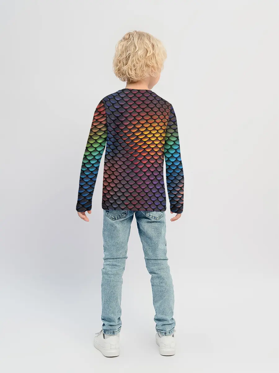 Детский лонгслив / Радужная чешуя