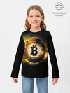 Детский лонгслив / Золотой биткоин
