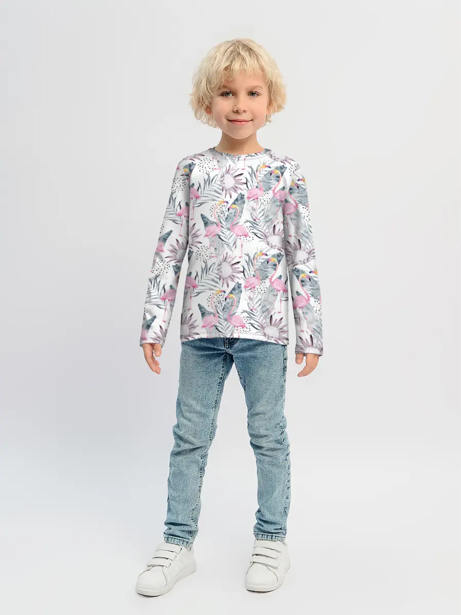 Детский лонгслив / Фламинго