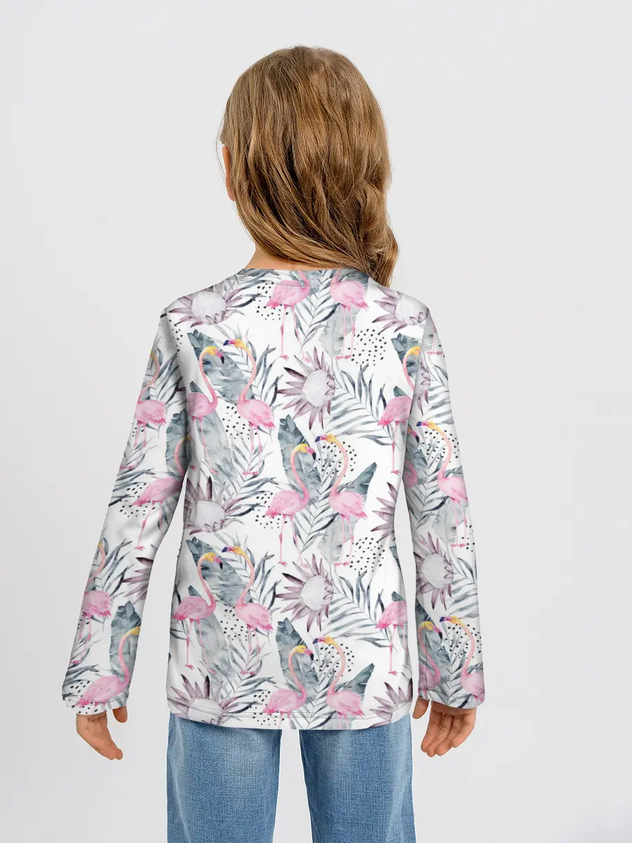 Детский лонгслив / Фламинго