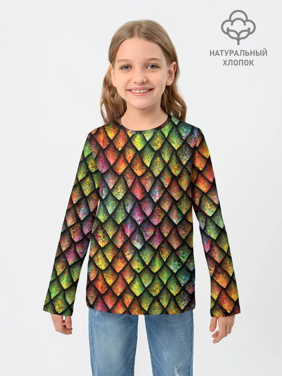Детский лонгслив / Чешуя дракона