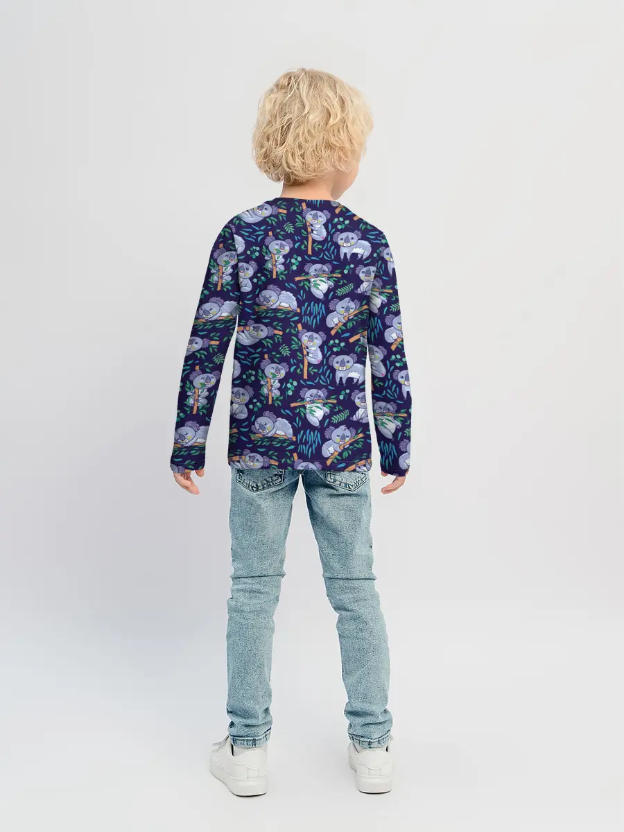 Детский лонгслив / Фиолетовые коалы