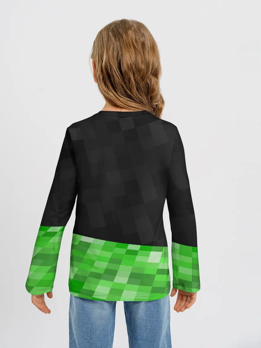 Детский лонгслив / Minecraft EARTH - Котик