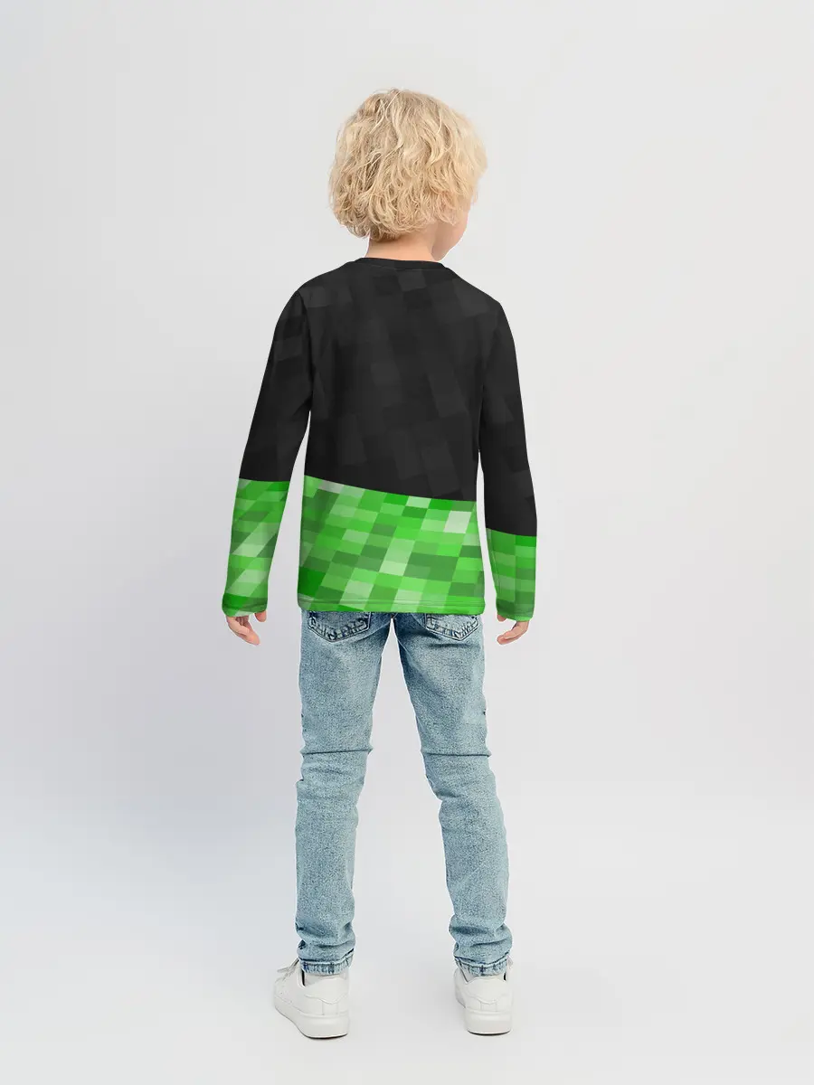 Детский лонгслив / Minecraft EARTH - Котик