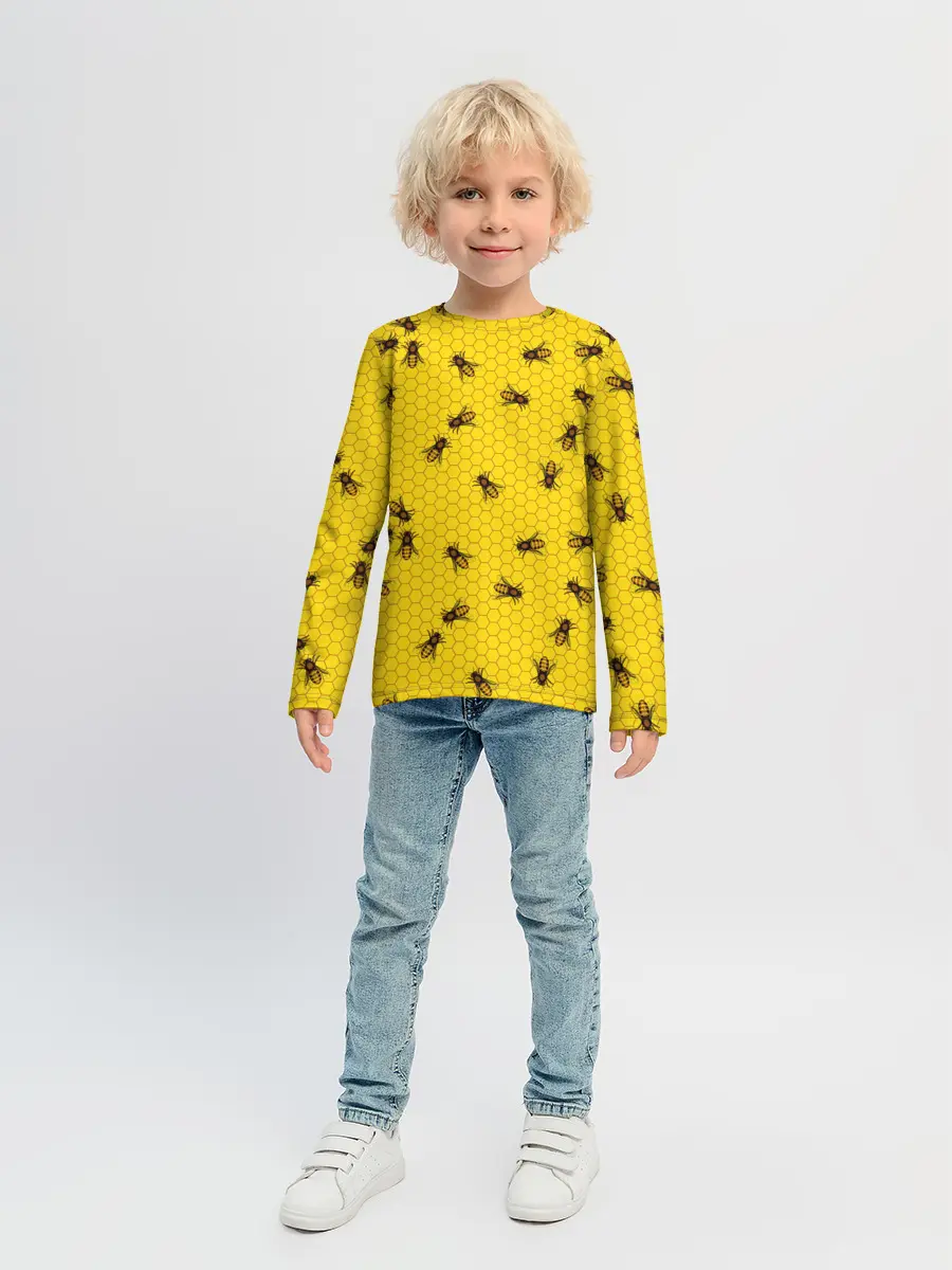 Детский лонгслив / Пчелы в сотах