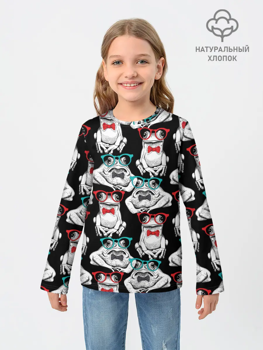 Детский лонгслив / Лягушки в очках