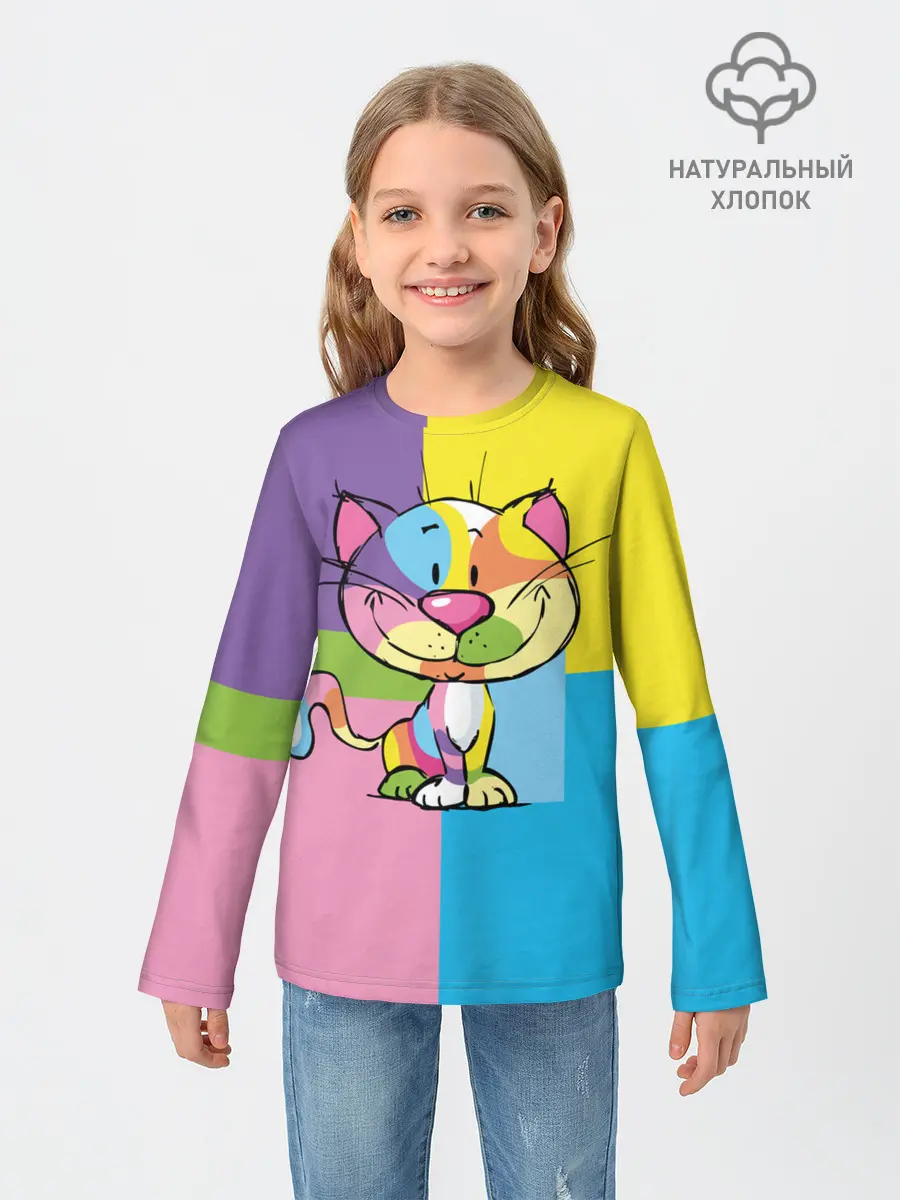 Детский лонгслив / Кот