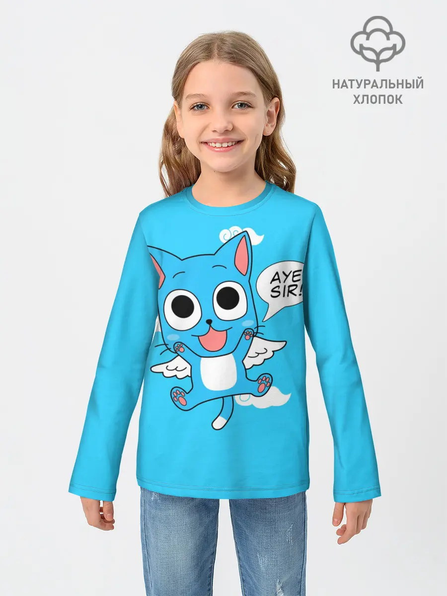 Детский лонгслив / Happy cat