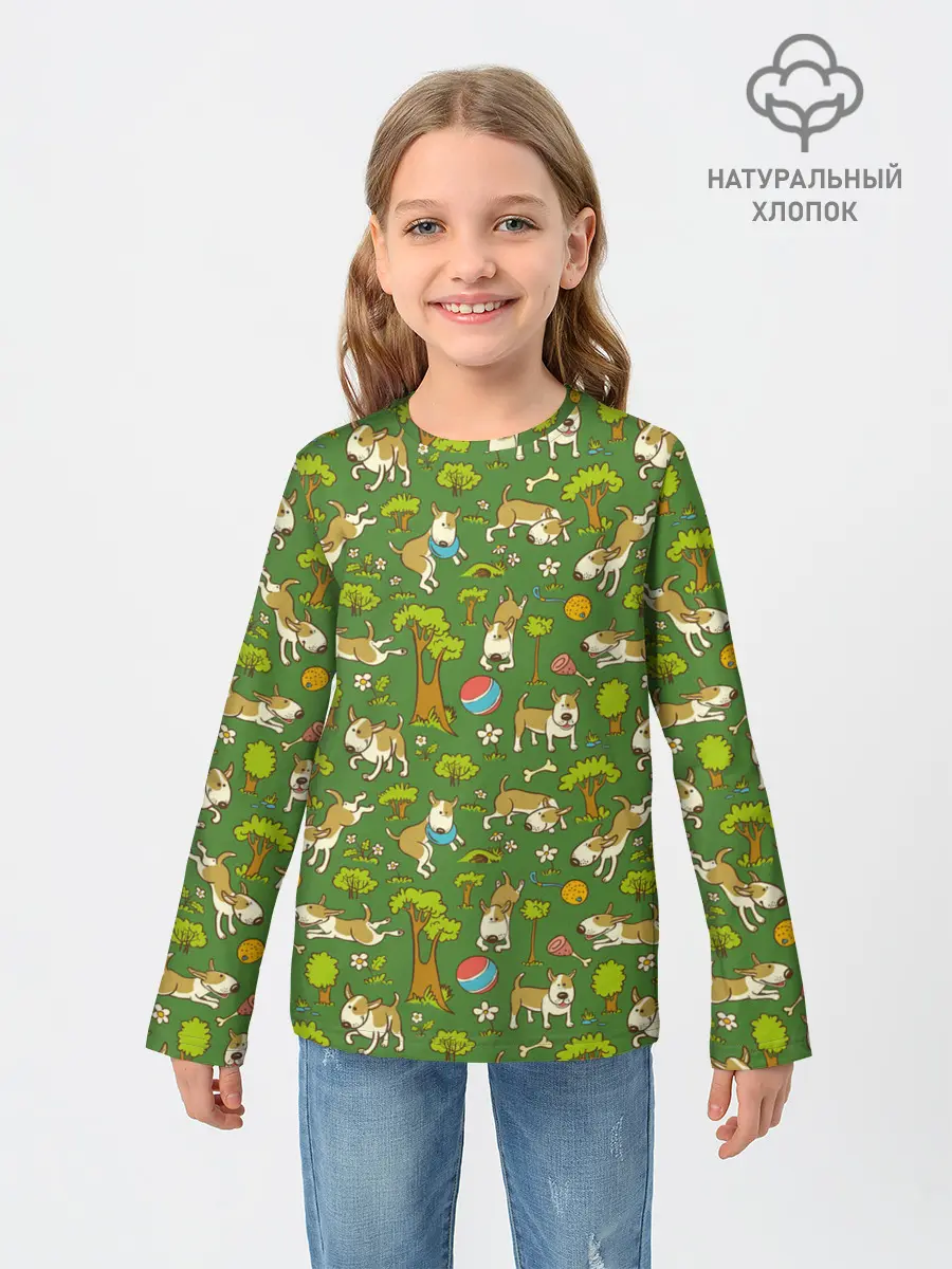 Детский лонгслив / Забавные собаки