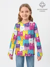 Детский лонгслив / Разноцветные котики