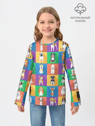 Детский лонгслив / Забавные собаки