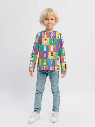 Детский лонгслив / Забавные собаки