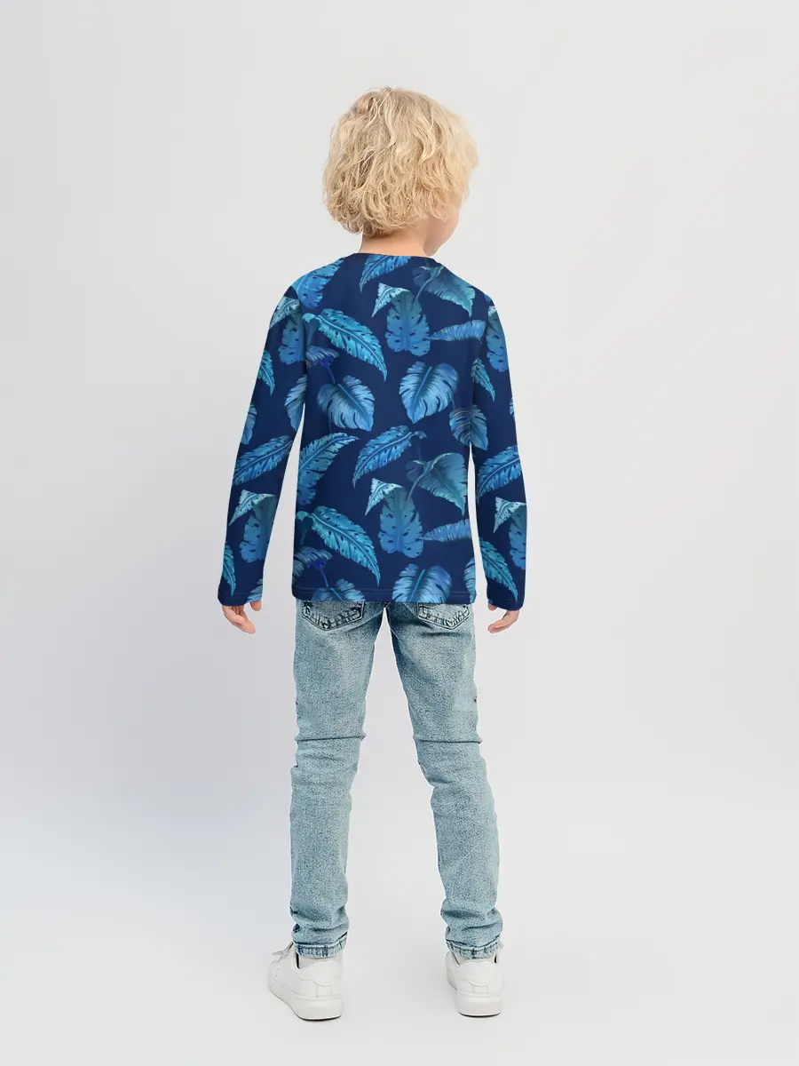 Детский лонгслив / Листья. Ночные тропики
