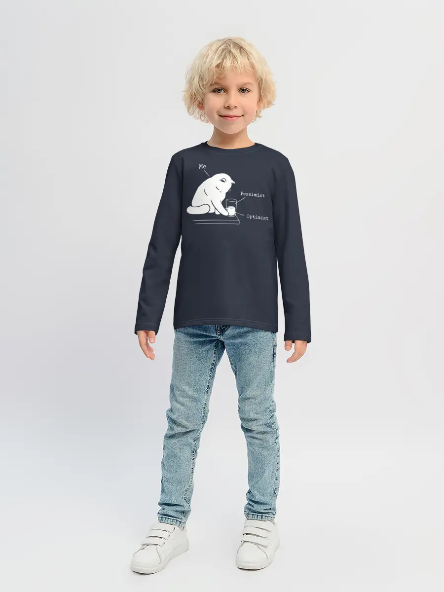 Детский лонгслив / Кот хулиган