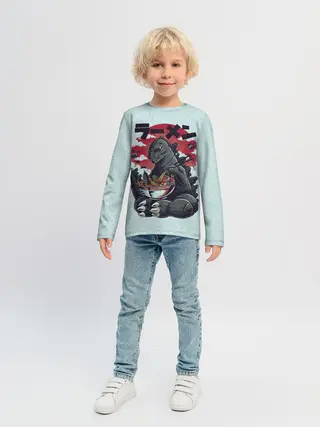 Детский лонгслив / Blue Godzilla