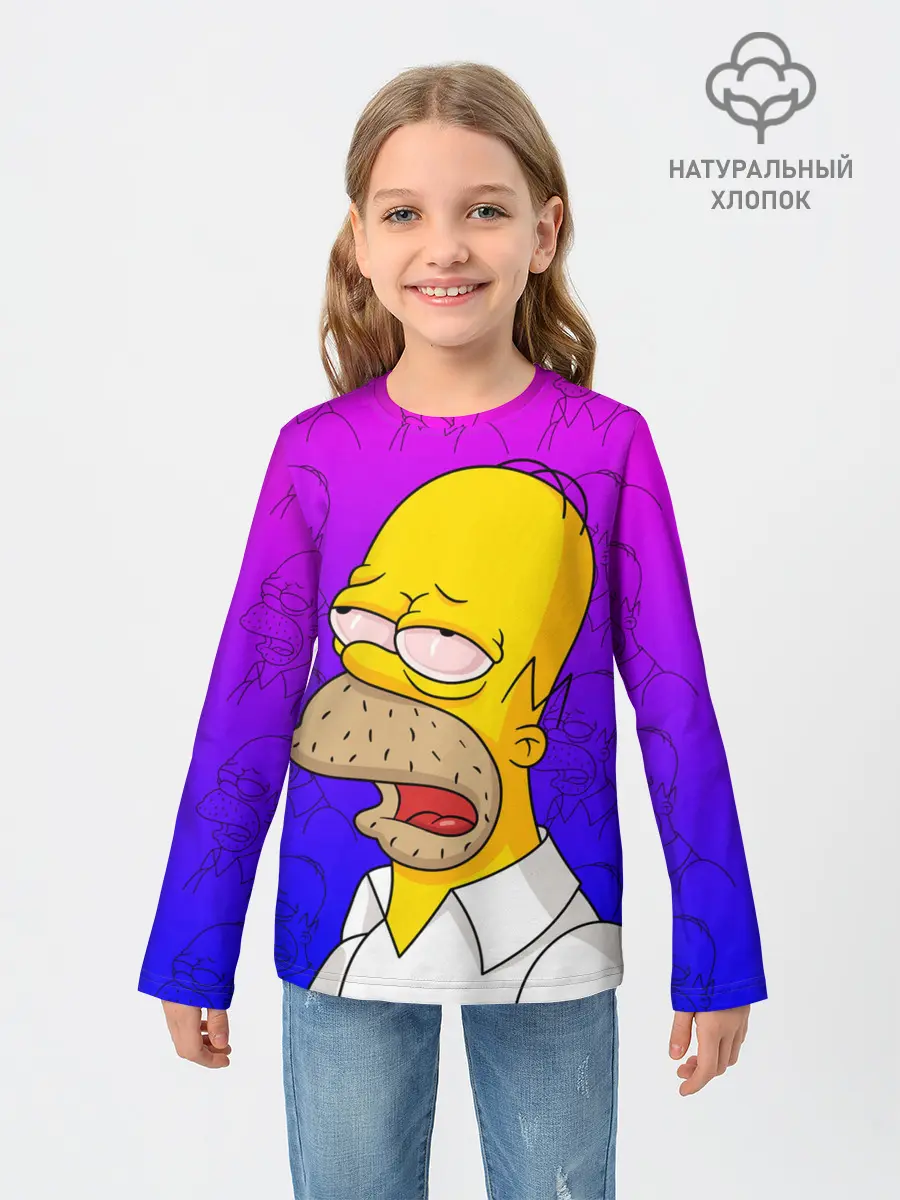 Детский лонгслив / Уставший Гомер