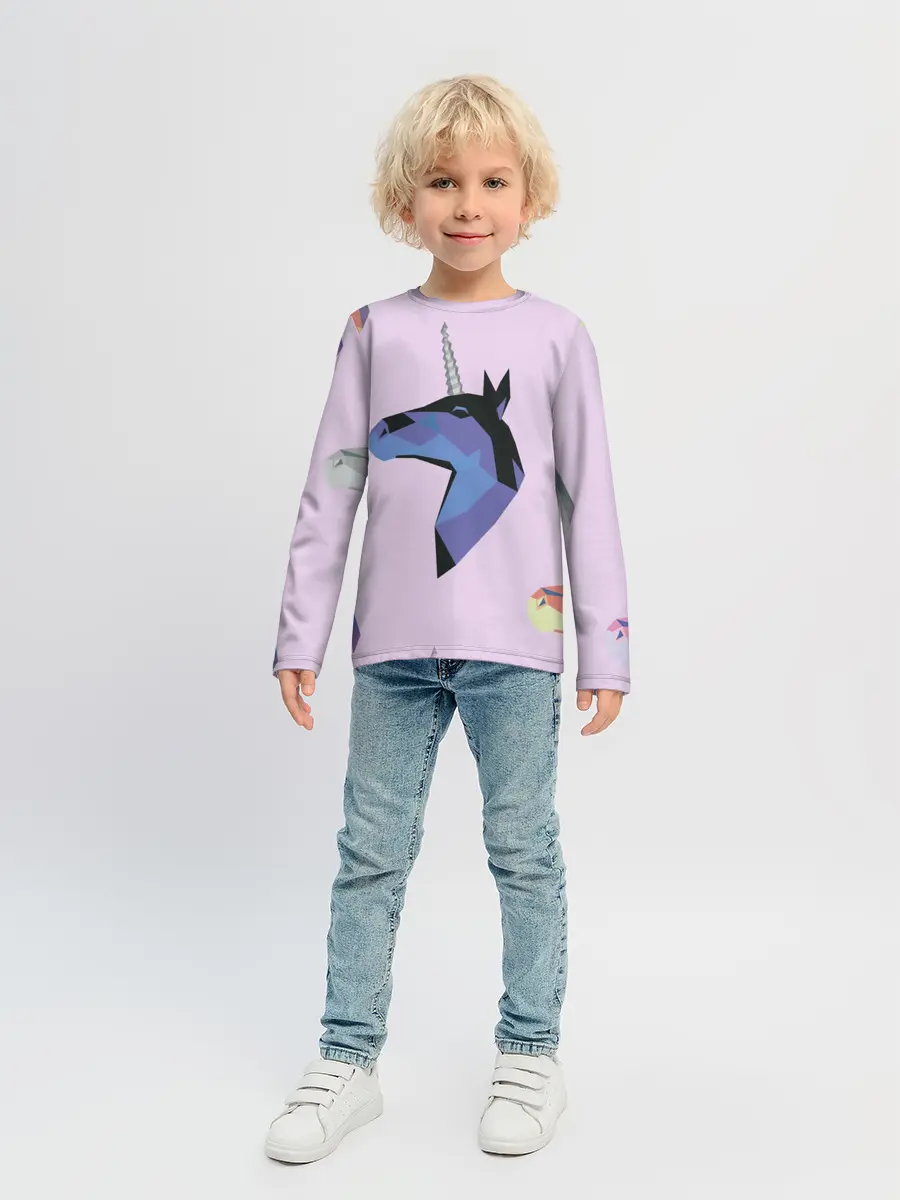 Детский лонгслив / Единорог